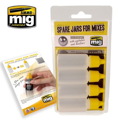 SPARE JARS FOR MIXES ( 4 x 17 ml jars ) - AMMO BY MIG JIMENEZ